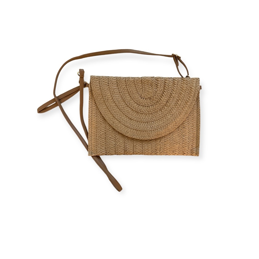 Tan Woven Crossbody Bag